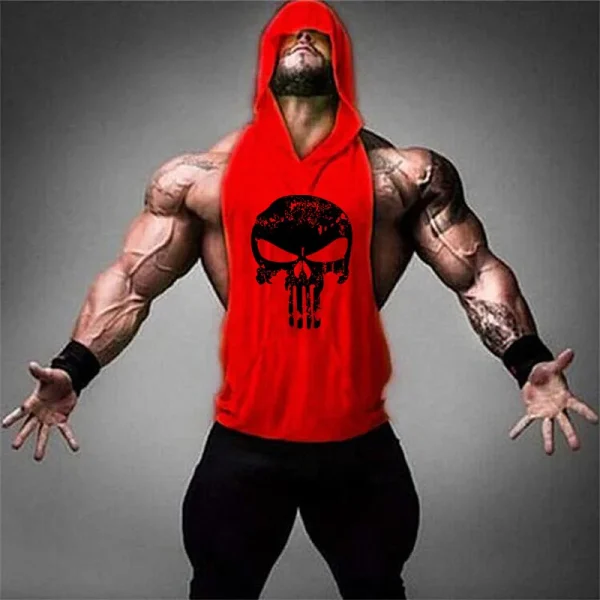 Running hooded vest men Summer men's fitness loose sports sleeveless t-shirt students hip hop basketball hooded vest - Image 6